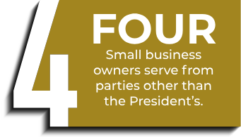 Four small business owners serve from the parties other than president's