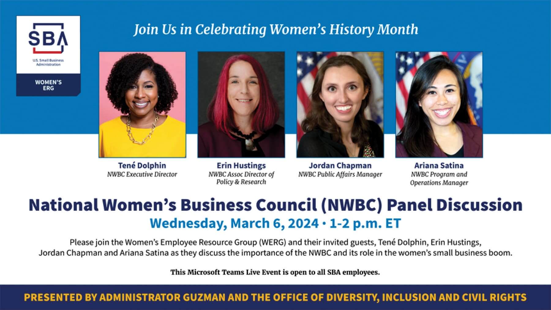 SBA WERG
                                    Women’s History Month Event